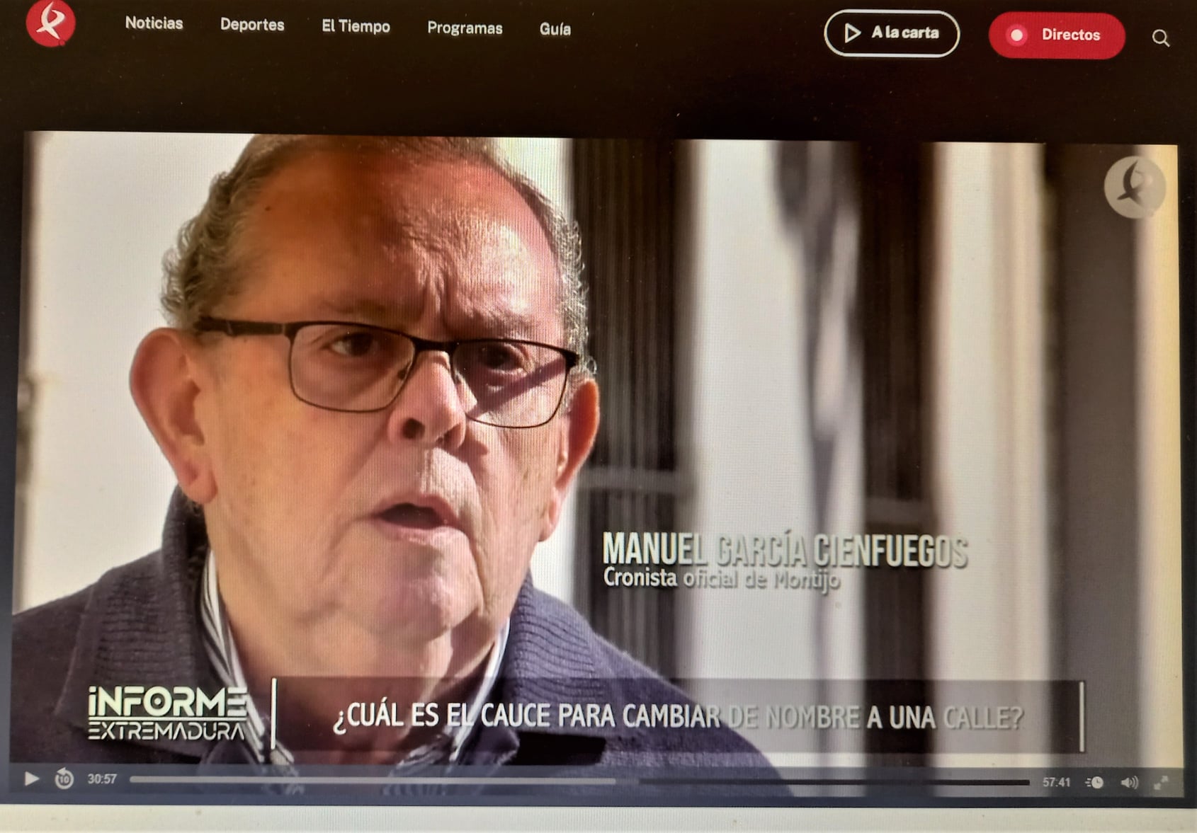 ENTREVISTA EN EL PROGRAMA “INFORME EXTREMADURA”. CANAL EXTREMADURA TV.