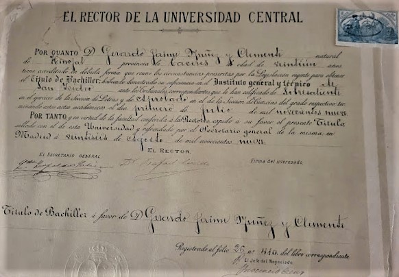 GERARDO NÚÑEZ, UN ALUMNO BRILLANTE