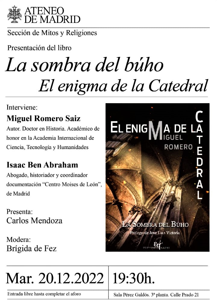 PRESENTACION DEL LIBRO “LA SOMBRA DEL BUHO. EL ENIGMA DE LA CATEDRAL”