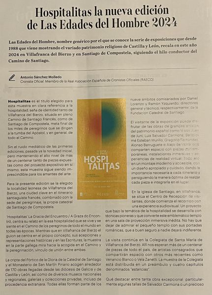 «LAS EDADES DEL HOMBRE» EN MI ARTÍCULO PARA “CARTA LOCAL” DE LA FEMP