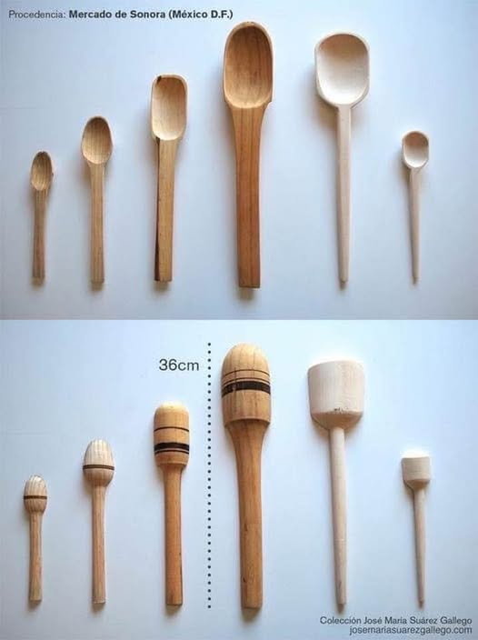 JUEGO DE CUCHARAS DE PALO DEL MERCADO DE BRUJERÍA Y ESOTERISMO DE SONORA (CIUDAD DE MÉXICO)