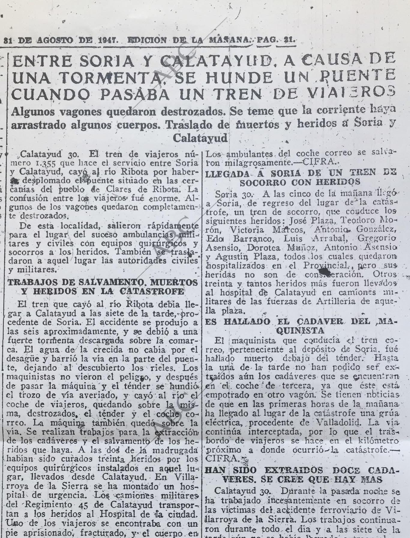 EN RECUERDO DE EMILIANO SÁNCHEZ NIEVAS, EL MALANQUILLANO VÍCTIMA DEL ACCIDENTE FERROVIARIO DE 1947.