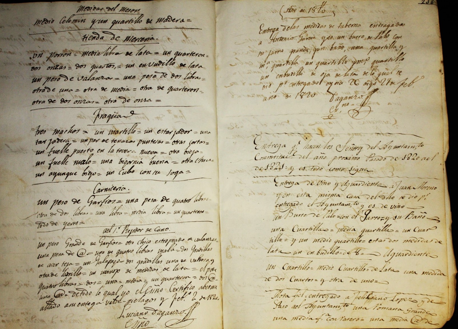 CRÓNICA: LIBRO DE ACUERDOS Y OBLIGACIONES (VALDEPIÉLAGOS, 1820)