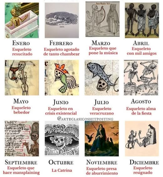 DIME EN QUÉ MES NACISTE Y TE DIRÉ CUÁL ESQUELETO DE DÍA DE MUERTOS ERES TÚ…