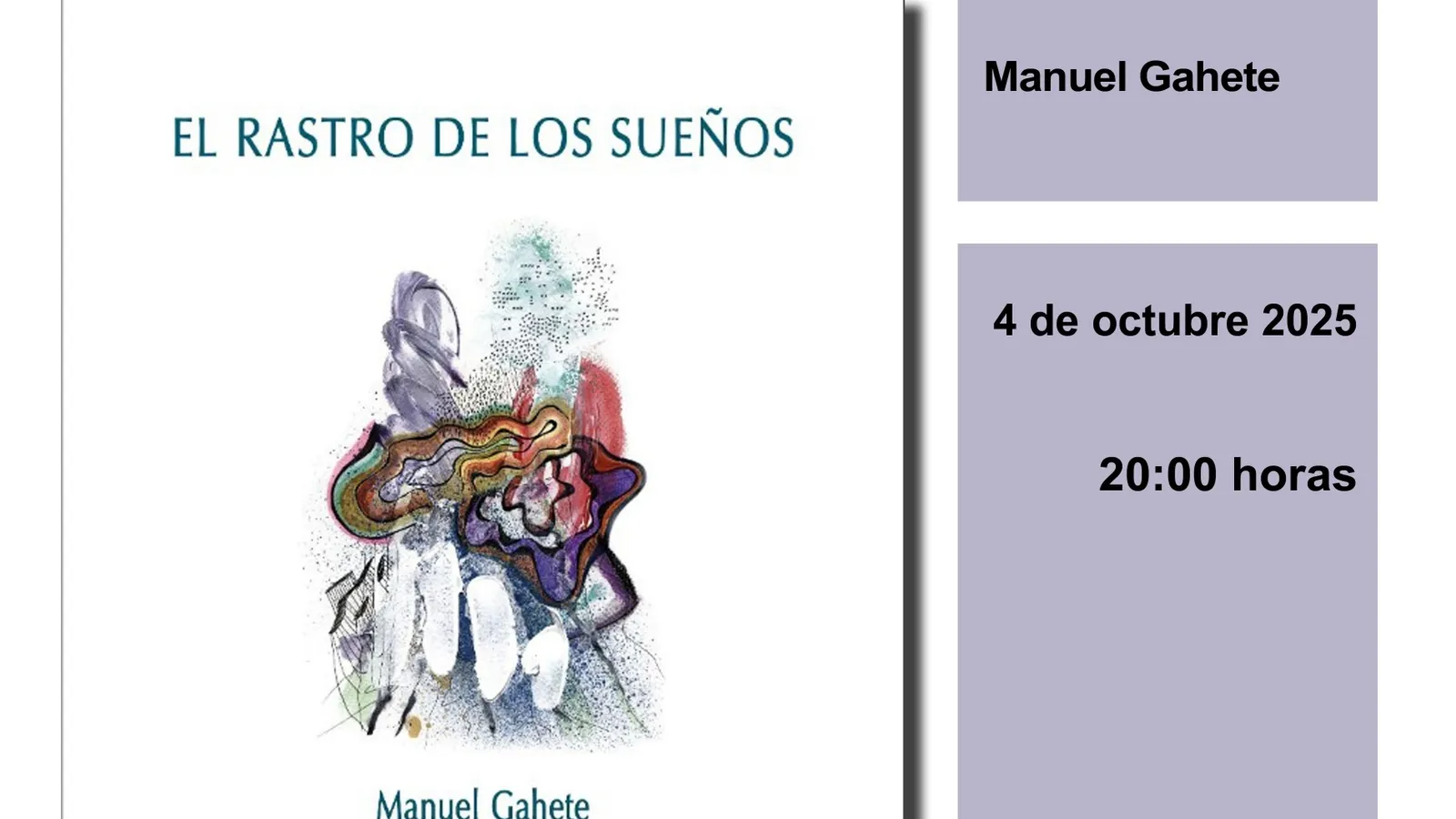 EL POETA MANUEL GAHETE PRESENTARÁ SU NUEVA OBRA EN LA BIBLIOTECA ADOLFO SUÁREZ