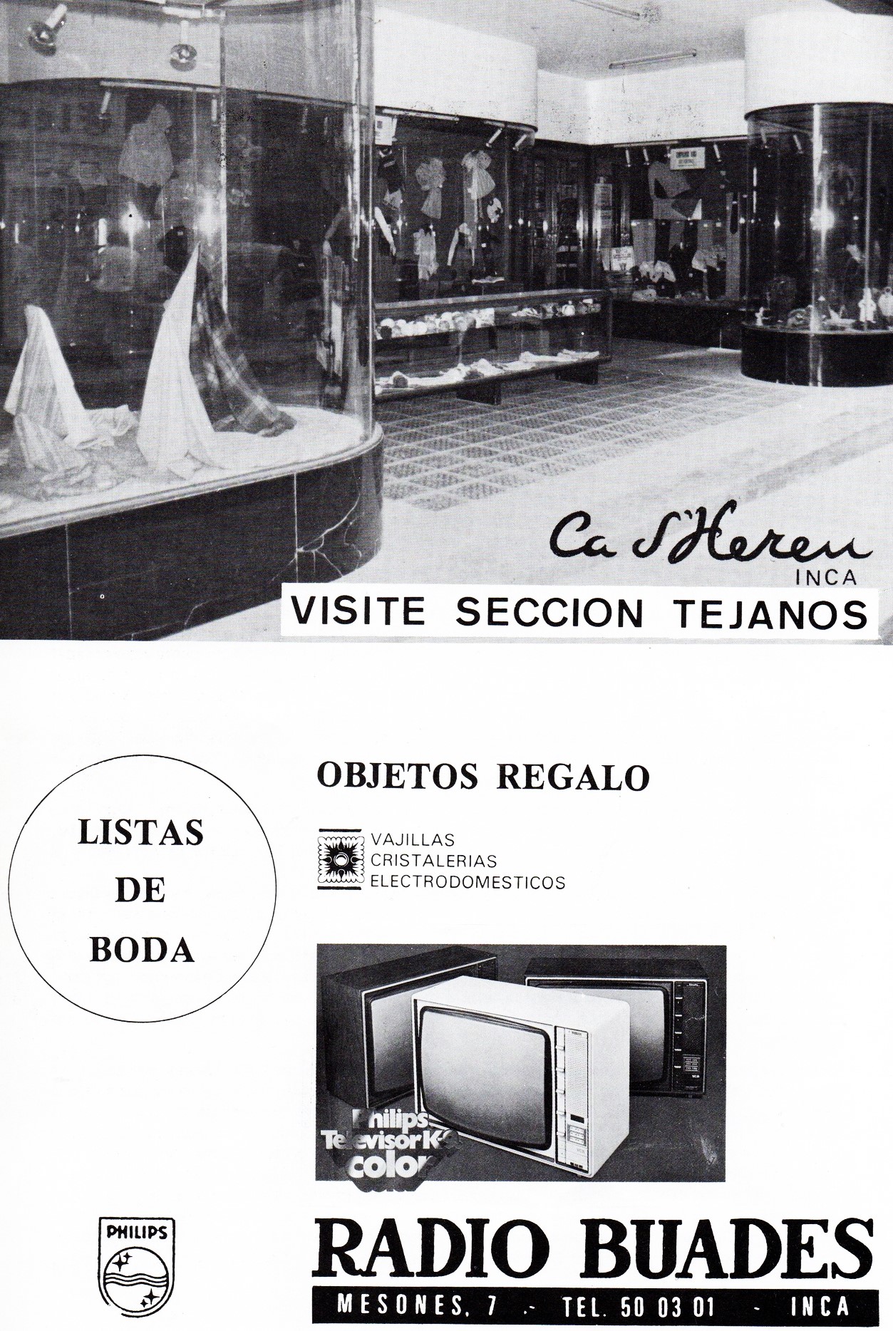 PUBLICIDAD ANTIGUA EN EL JUEVES DEL RECUERDO 1976. RADIO BUADES