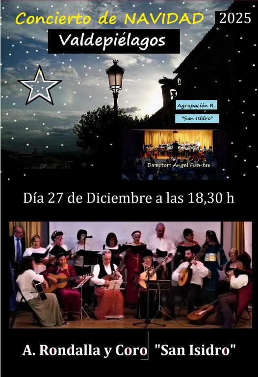 CONCIERTO EN VALDEPIÉLAGOS, (MADRID) EL 27 DE DICIEMBRE