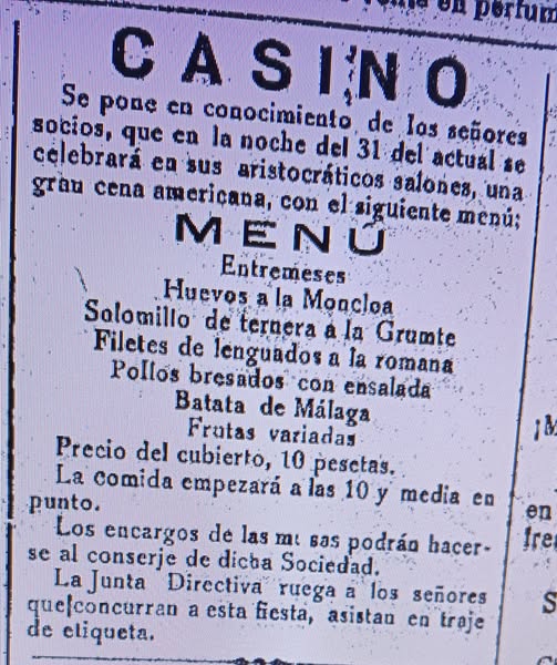 CENA DE NOCHEVIEJA EN EL CASINO DE MURCIA