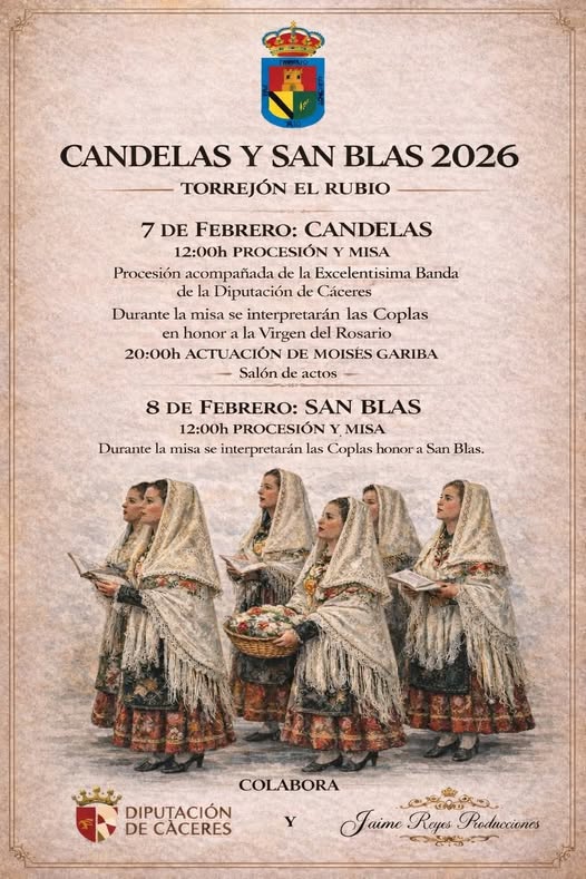 CELEBRACIÓN DE LA FESTIVIDAD DEL DÍA DE LAS CANDELAS EL PRÓXIMO SÁBADO, DÍA 7 Y DE SAN BLAS EL PRÓXIMO DOMINGO DÍA 8.