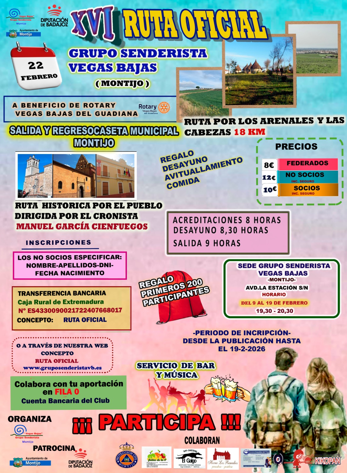 LA XVI RUTA OFICIAL Y RUTA HISTORICA POR MONTIJO (BADAJOZ).