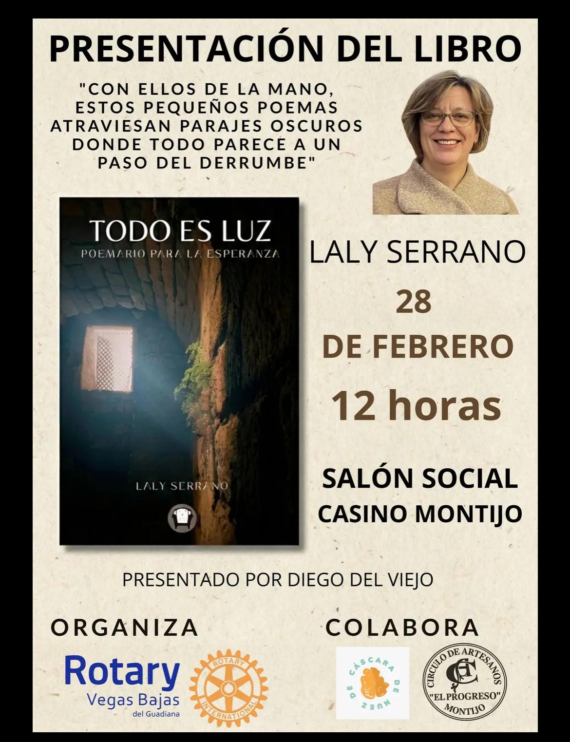 LALY SERRANO PRESENTA EN MONTIJO SU POEMARIO “TODO ES LUZ”.
