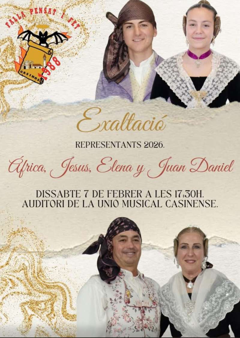 LA FALLA PENSAT I FET DE CASINOS, PRESENTA A SUS FALLERAS MAYORES
