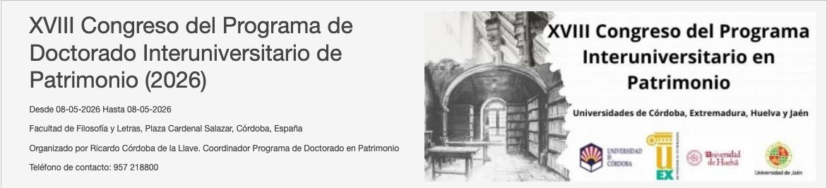 XVIII CONGRESO INTERUNIVERSITARIO PATRIMONIO