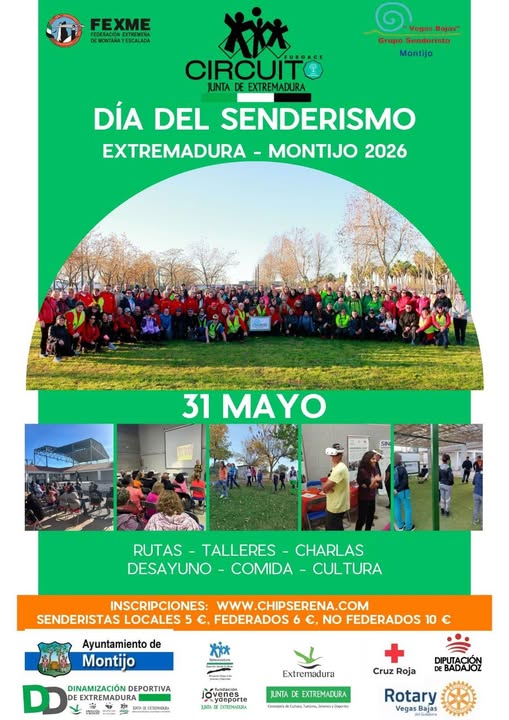 MONTIJO ACOGE EL DÍA DEL SENDERISMO DE EXTREMADURA 2026.