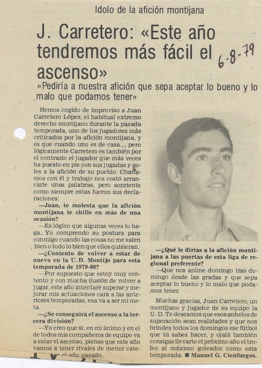 JUAN CARRETERO. DE UNA ENTREVISTA EN 1979.
