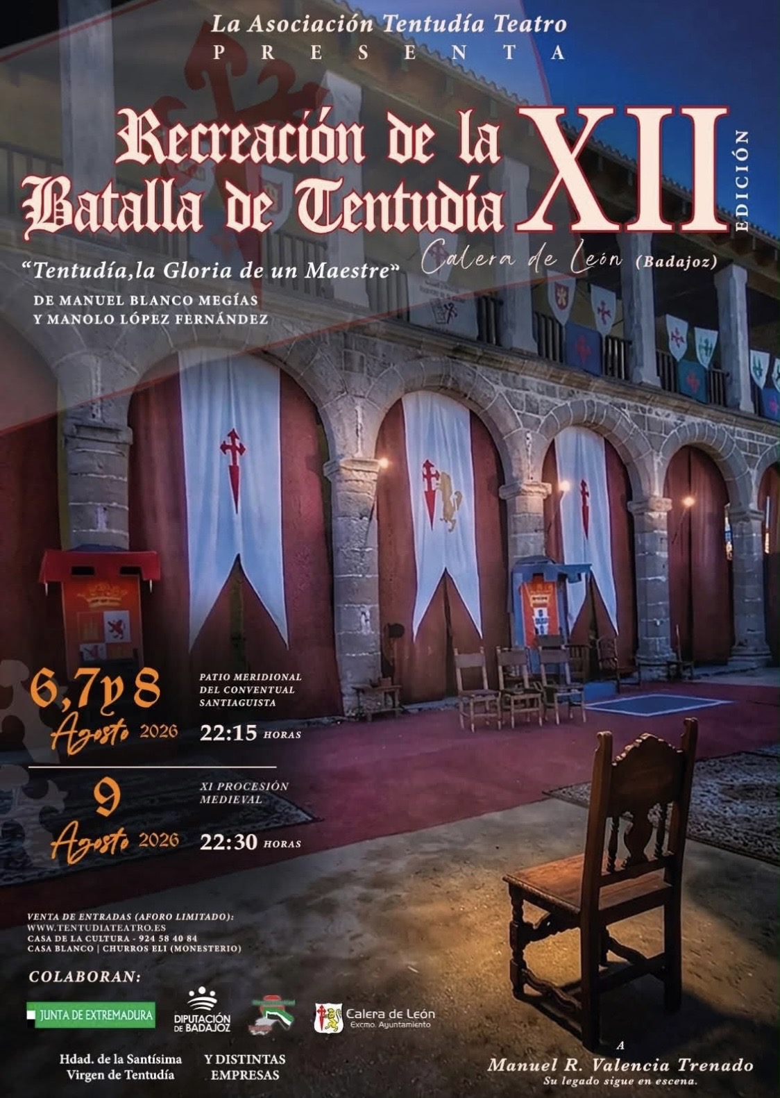 LA ASOCIACIÓN TENTUDÍA TEATRO ESTRENA LA XII EDICIÓN DE “TENTUDÍA, LA GLORIA DE UN MAESTRE”, UNA EMOTIVA EDICIÓN DEDICADA A MANUEL RODRIGO VALENCIA TRENADO