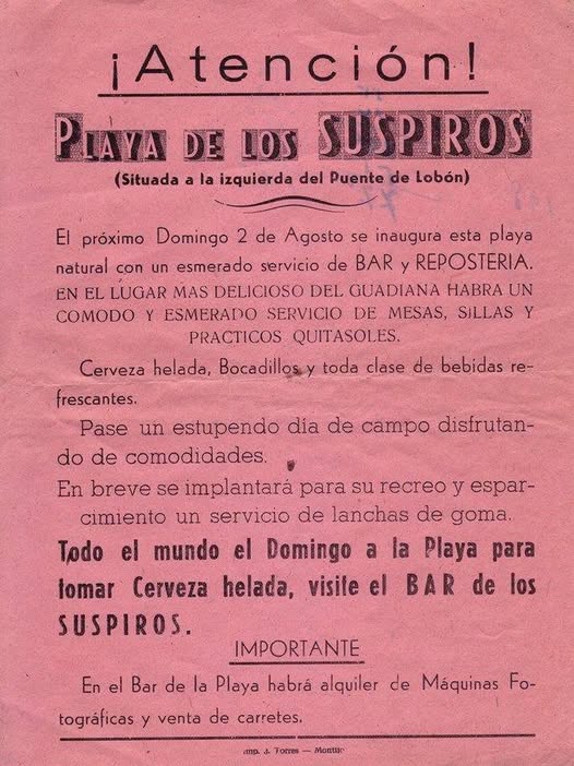 LA PLAYA DE LOS SUSPIROS. HACE 62 AÑOS.