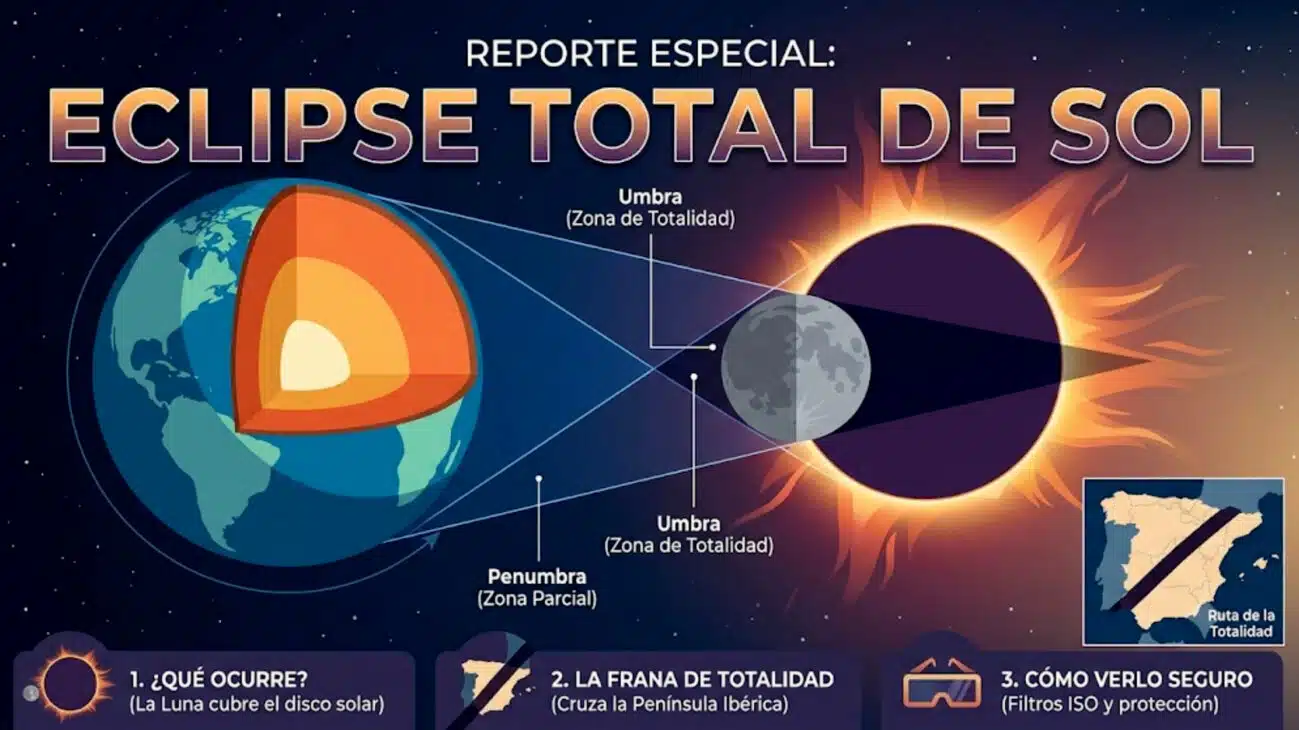 EL DÍA QUE LA PENUMBRA DETUVO A ESPAÑA: LA FÍSICA, EL DESPLIEGUE Y LA TRASTIENDA DEL ECLIPSE SOLAR TOTAL
