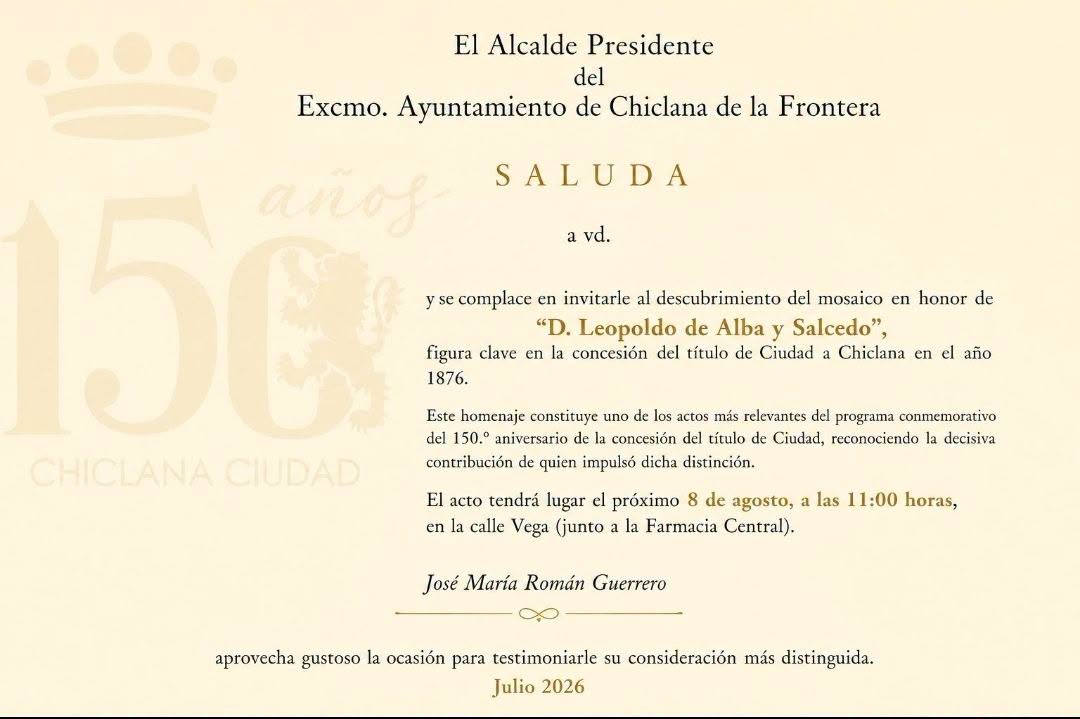 CHICLANA CONMEMORA ESTE SÁBADO EL 150 ANIVERSARIO DEL TÍTULO DE CIUDAD