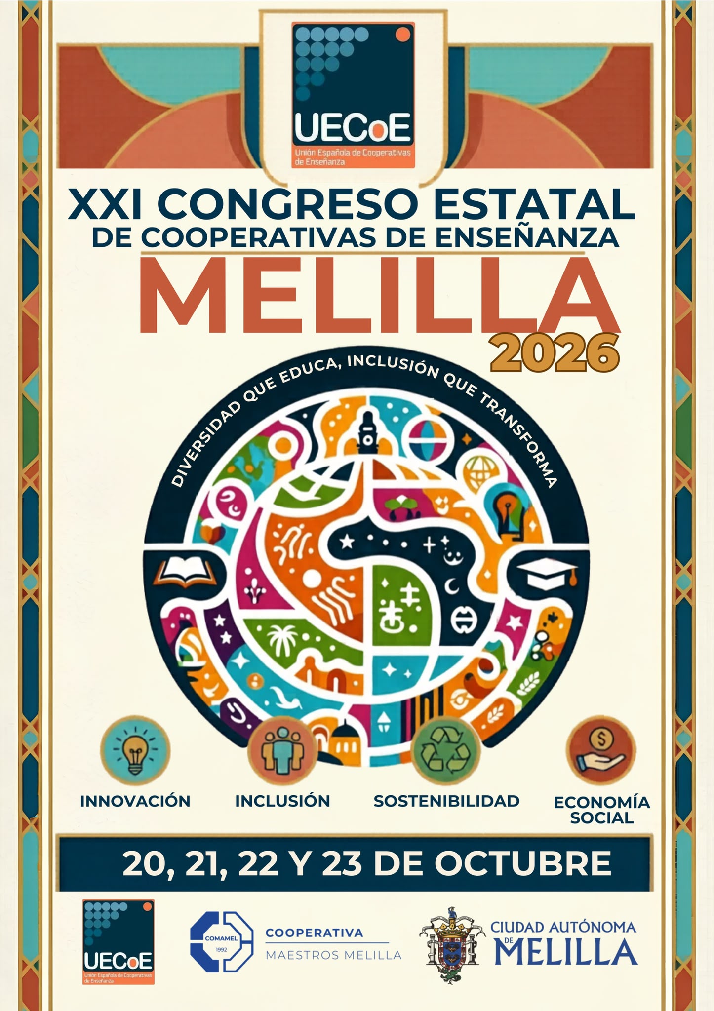 COMAMEL SERÁ LA ANFITRIONA EN MELILLA DEL XXI CONGRESO DE LA UNIÓN ESPAÑOLA DE COOPERATIVAS DE ENSEÑANZA