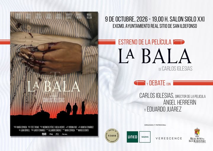HOY VEREMOS LA PELÍCULA LA BALA CON SU DIRECTOR Y ACTOR PRINCIPAL, CARLOS IGLESIAS.