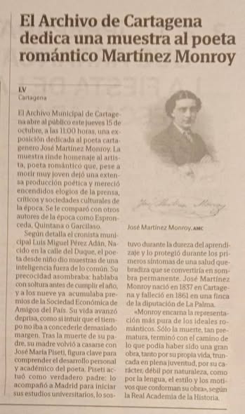 HOMENAJE AL POETA POETA CARTAGENERO MONROY