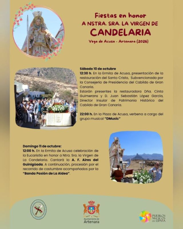 FIESTAS EN HONOR A NTRA. SRA. LA VIRGEN DE CANDELARIA 2026 – VEGA DE ACUSA